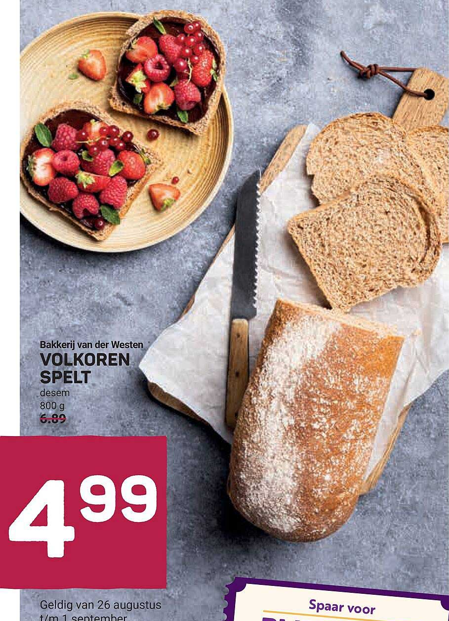 Bakkerij van der Westen VOLKOREN SPELT desem 800 g