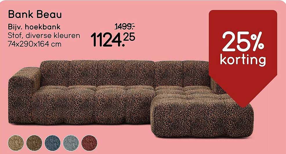 Bank Beau 25% korting