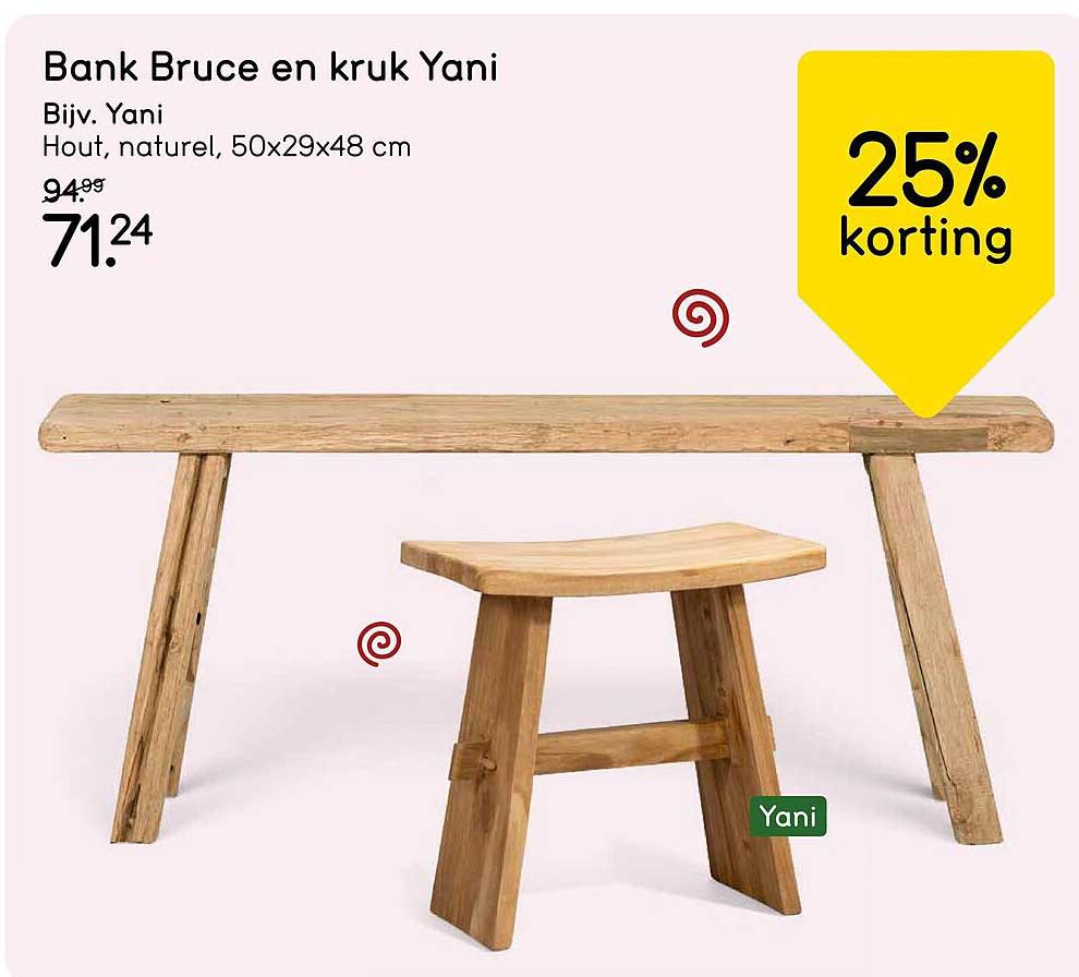 Bank Bruce en kruk Yani