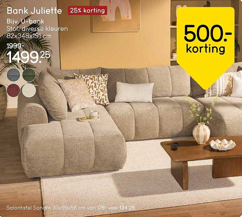 Bank Juliette 25% korting