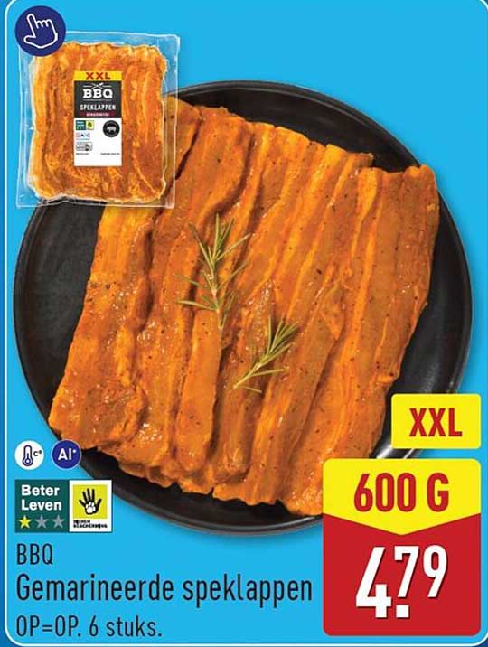 BBQ Gemarineerde speklappen XXL 600 G