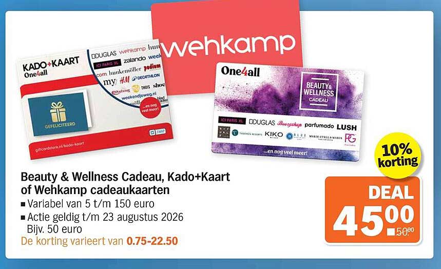 Beauty & Wellness Cadeau, Kado+Kaart of Wehkamp cadeaukaarten