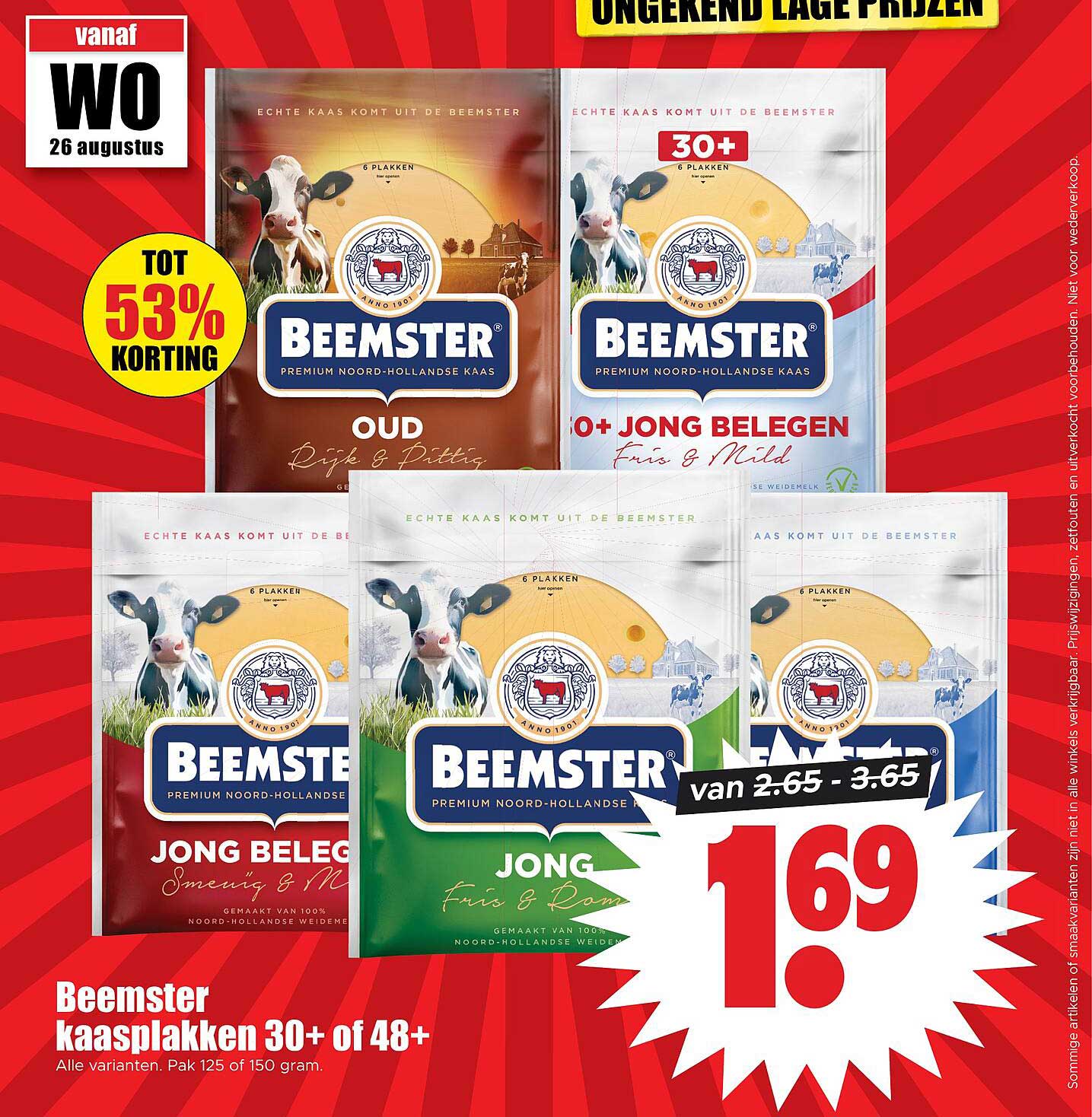 Beemster kaasplakken 30+ of 48+