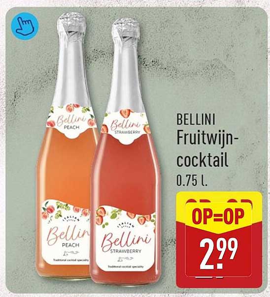 BELLINI Fruitwijn-cocktail 0.75 l. OP=OP