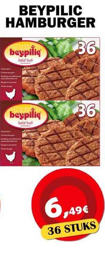 BEYPILIC HAMBURGER 36 STUKS