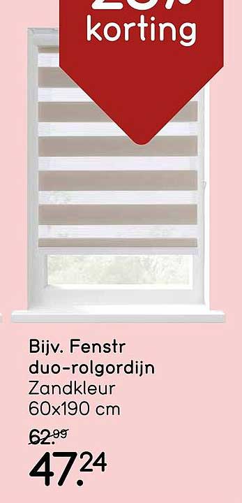 Bijv. Fenstr duo-rolgordijn Zandkleur 60x190 cm 25% korting