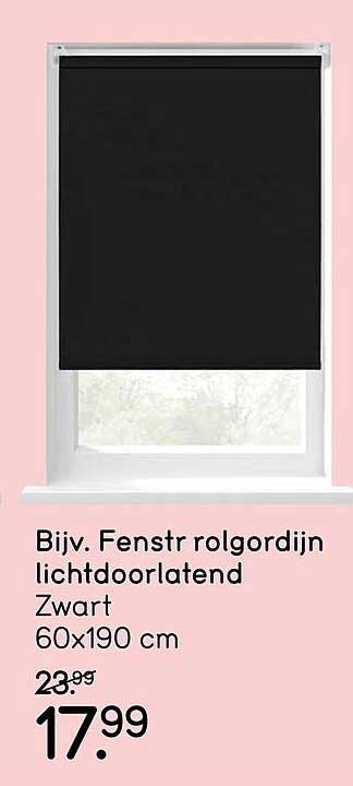 Bijv. Fenstr rolgordijn lichtdoorlatend Zwart 60x190 cm