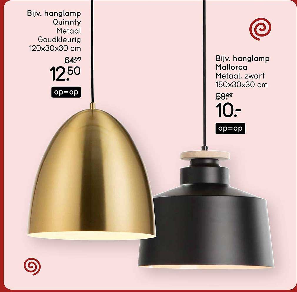 Bijv. hanglamp Quinnty Metaal Goudkleurig 120x30x30 cm op=op