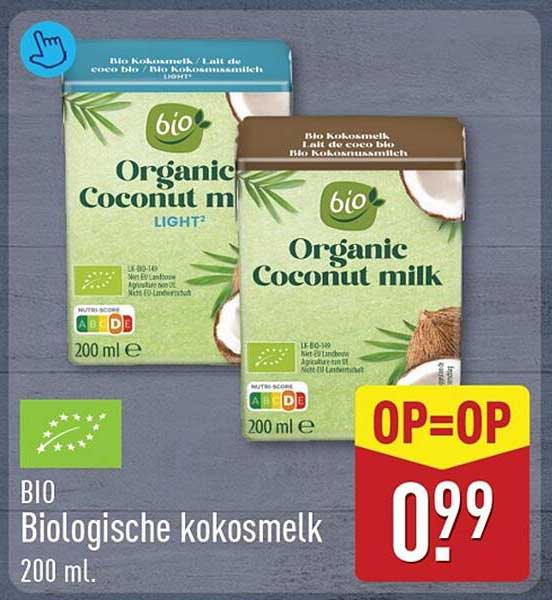 BIO Biologische kokosmelk 200 ml.