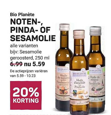 Bio Planète NOTEN-, PINDA- OF SESAMOLIE