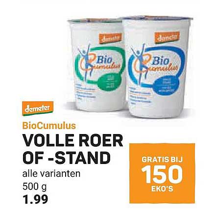 BioCumulus VOLLE ROER OF -STAND alle varianten 500 g GRATIS BIJ 150 EKO'S