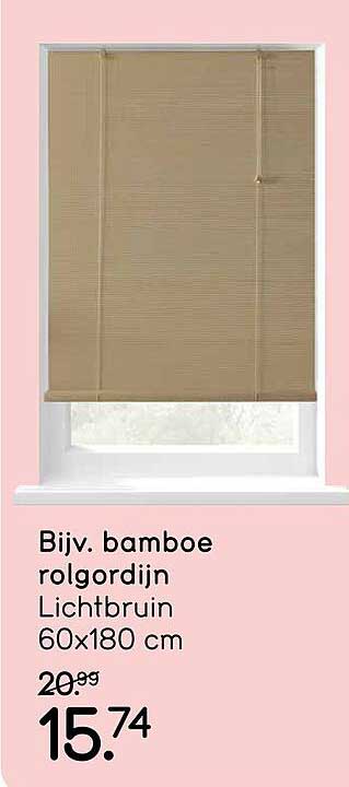 Biv. bamboe rolgordijn Lichtbruin 60x180 cm