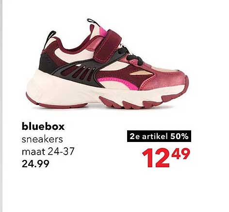 bluebox sneakers maat 24-37 2e artikel 50%