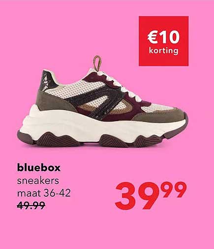bluebox sneakers maat 36-42 €10 korting
