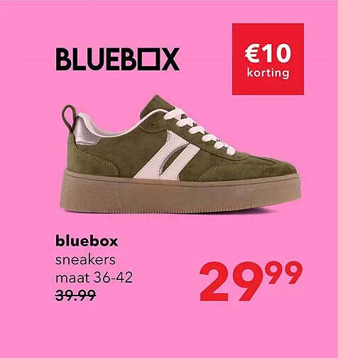 bluebox sneakers maat 36-42 €10 korting