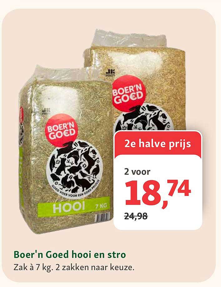 Boer'n Goed hooi en stro 2e halve prijs
