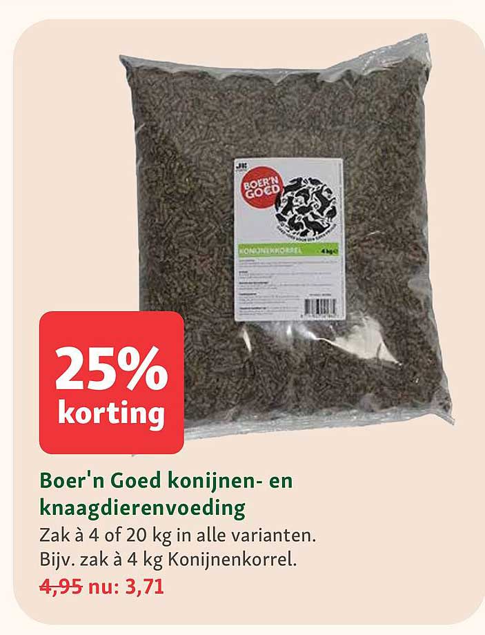 Boer'n Goed konijnen- en knaagdierenvoeding 25% korting