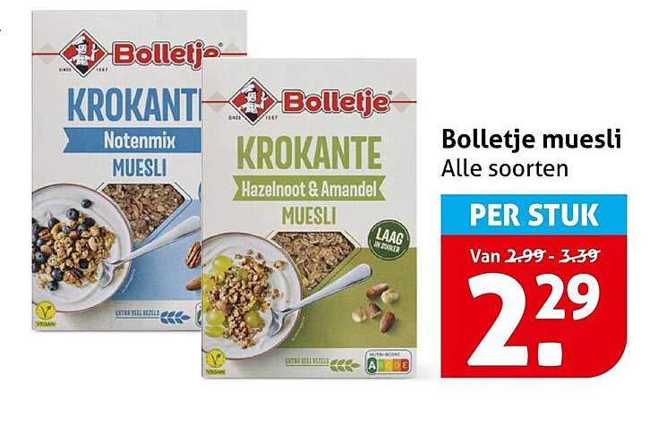 Bolletje muesli Alle soorten PER STUK