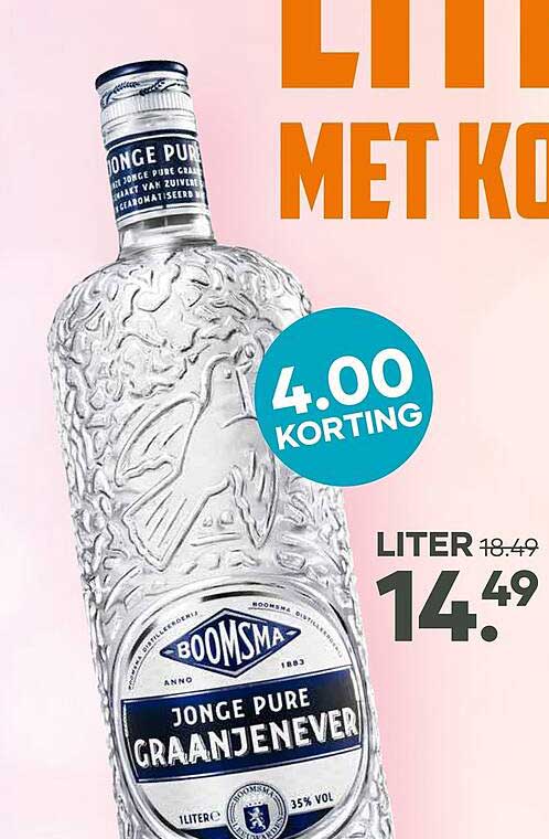 BOOMSMA JONGE PURE GRAANJENEVER 4.00 KORTING