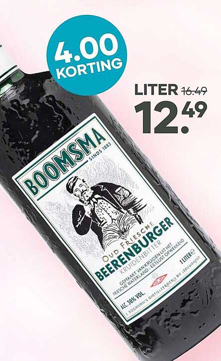 BOOMSMA OUD FRESH BIERENBURGER LITER 4.00 KORTING
