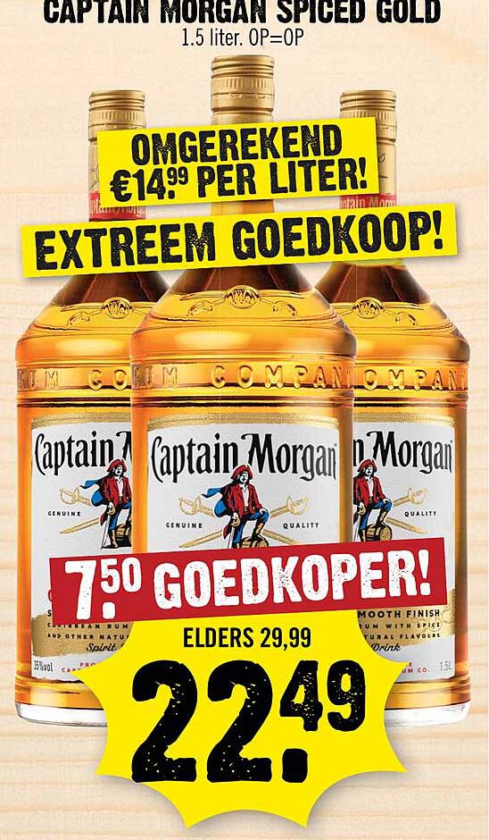 CAPTAIN MORGAN SPICED GOLD 1.5 liter. 0P=0P