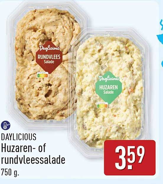 DAYLICIOUS Huzaren- of rundvleessalade 750 g.