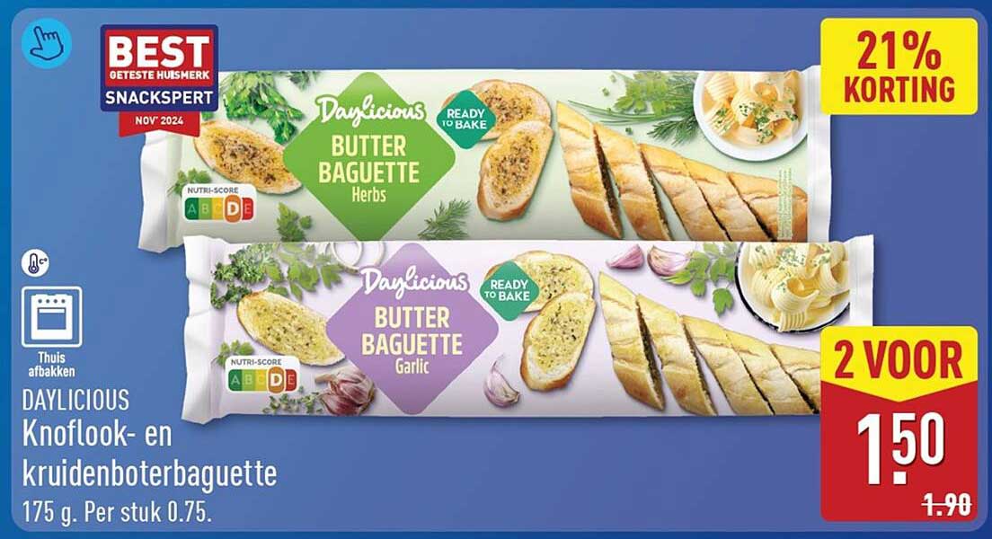 DAYLICIOUS Knoflook- en kruidenboterbaguette