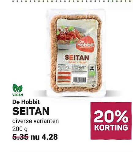 De Hobbit SEITAN diverse varianten 200 g 20% KORTING
