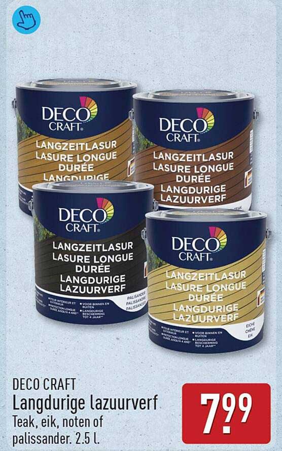 DECO CRAFT Langdurige lazuurverf Teak, eik, noten of palissander. 2.5 l.