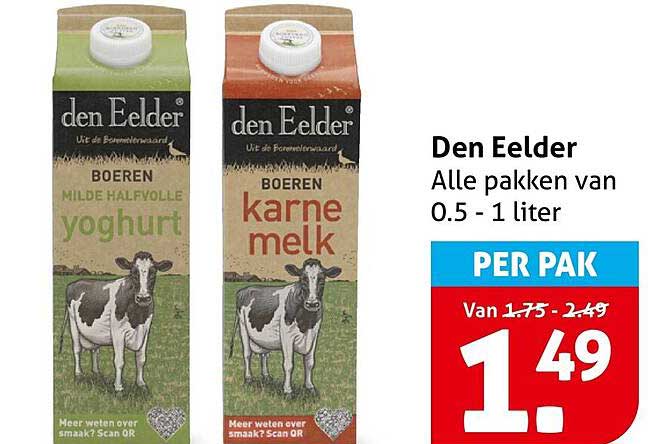 Den Eelder Alle pakken van 0.5 - 1 liter PER PAK