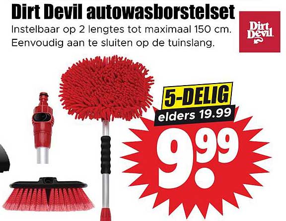 Dirt Devil autowasborstelset 5-DELIG elders 19.99