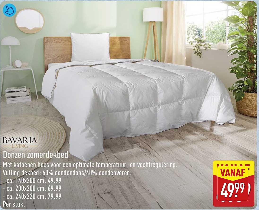 Donzen zomerdekbed