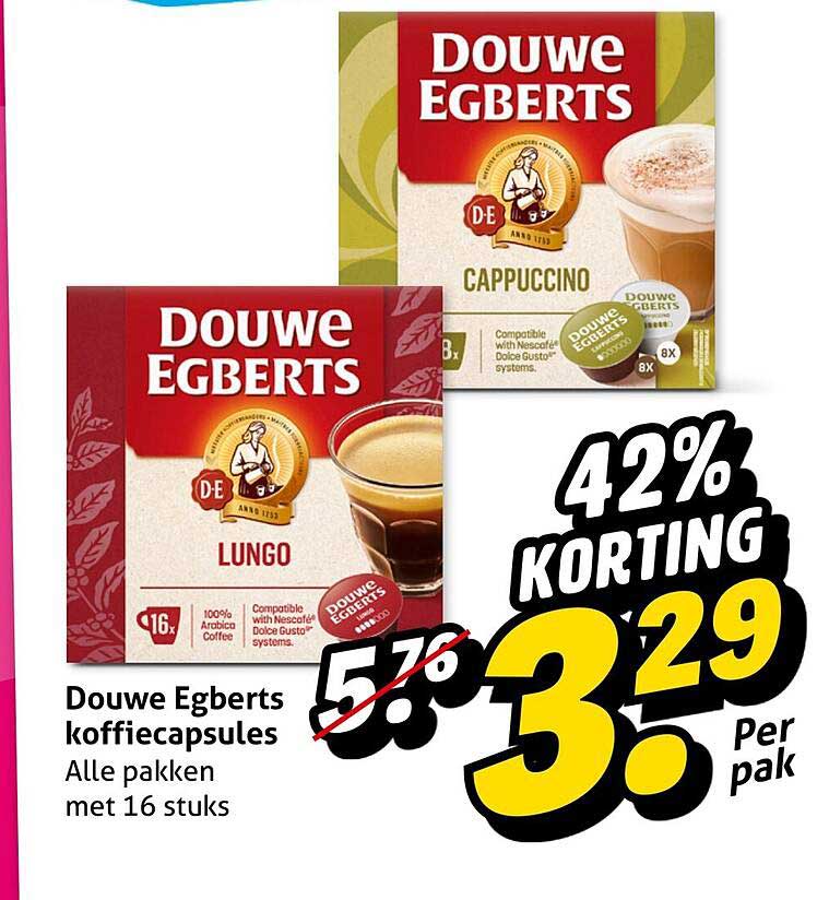 Douwe Egberts koffiecapsules Alle pakken met 16 stuks 42% korting