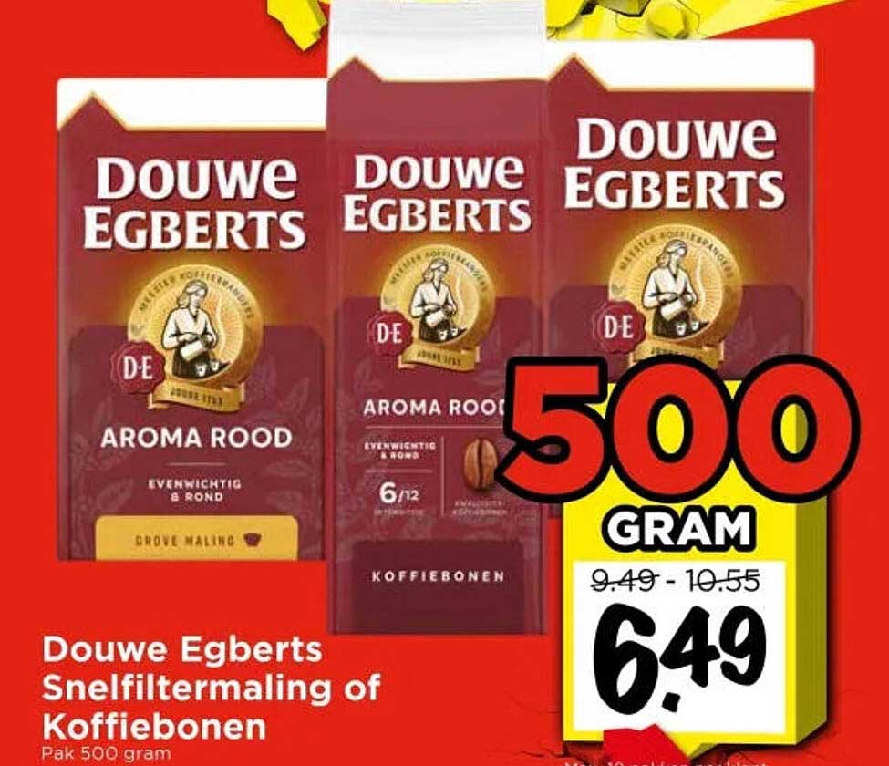 Douwe Egberts Snelfiltermaling of Koffiebonen Pak 500 gram