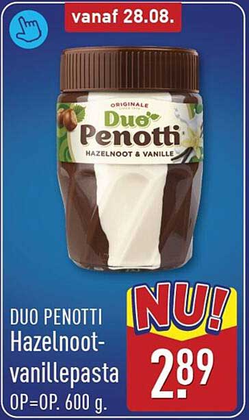 DUO PENOTTI Hazelnoot- vanillepasta OP=OP. 600 g. NU!