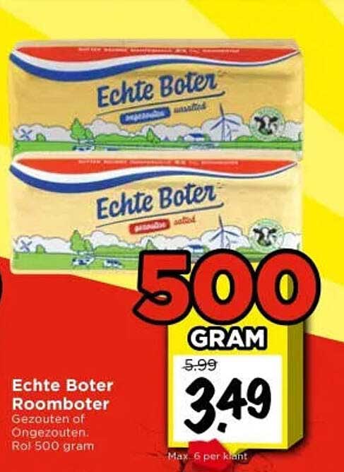 Echte Boter Roomboter Gezouten / Ongezouten 500 gram
