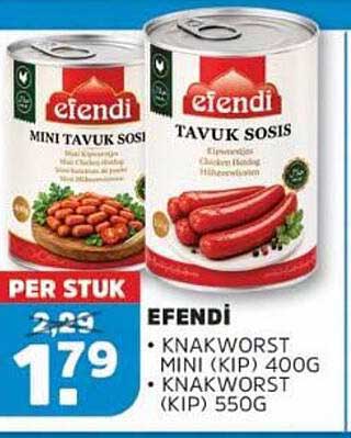 EFENDI - KNAKWORST MINI (KIP) 400G - KNAKWORST (KIP) 550G