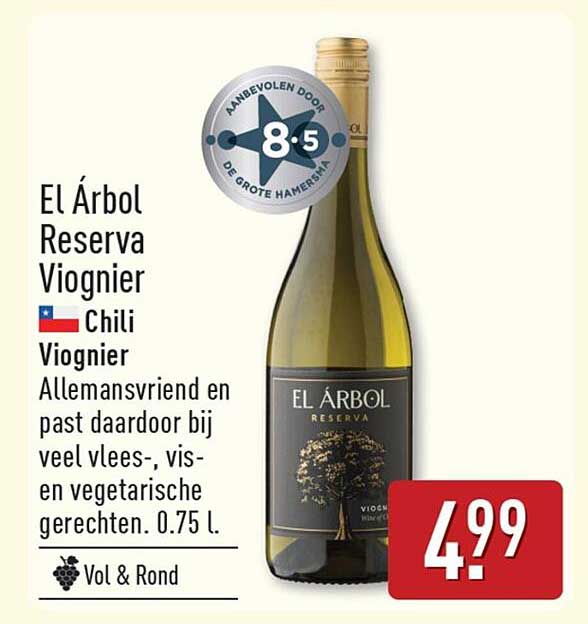 El Árbol Reserva Viognier Chili Viognier