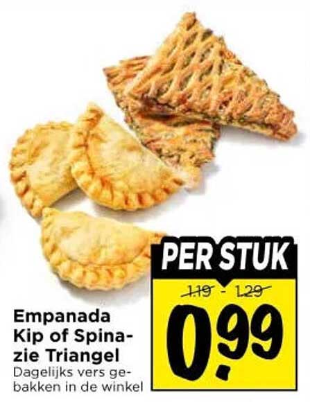 Empanada Kip of Spinazie Triangel