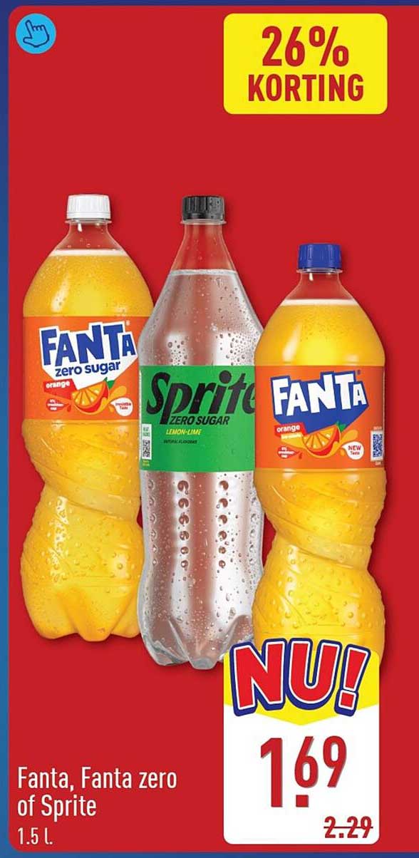 Fanta, Fanta zero of Sprite 1,5 l.