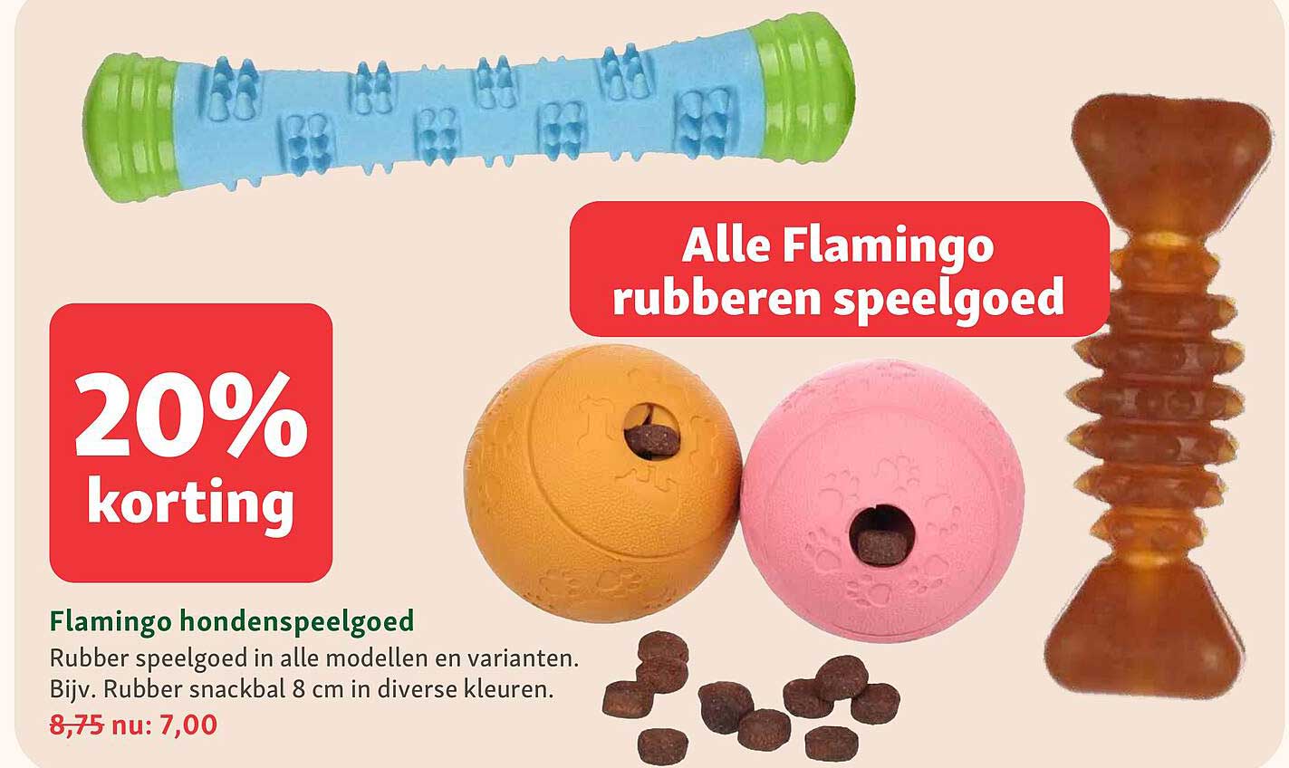 Flamingo hondenspeelgoed 20% korting