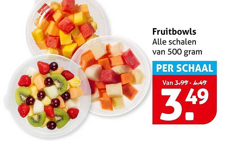 Fruitbowls Alle schalen van 500 gram PER SCHAAL