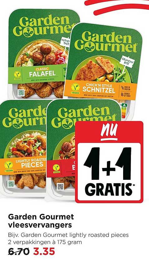 Garden Gourmet vleesvervangers 1+1 gratis