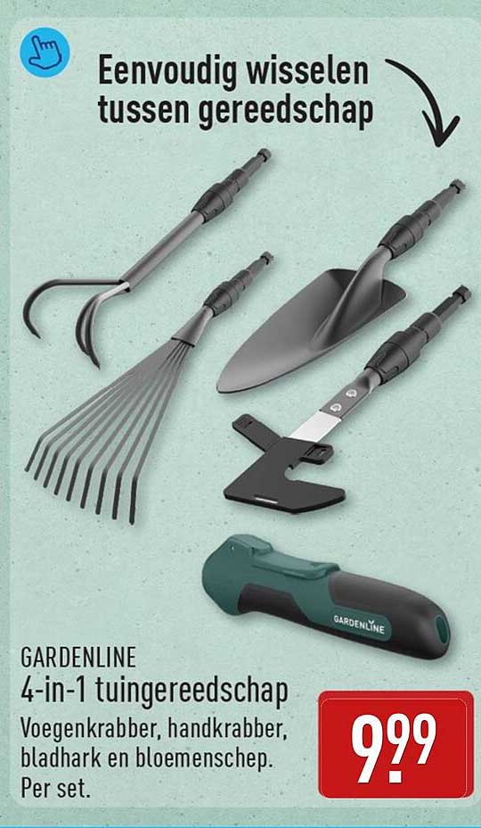 GARDENLINE 4-in-1 tuingereedschap