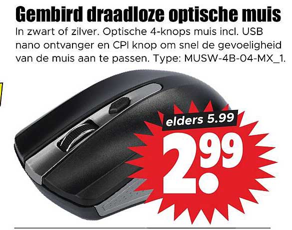 Gebrild draadloze optische muis