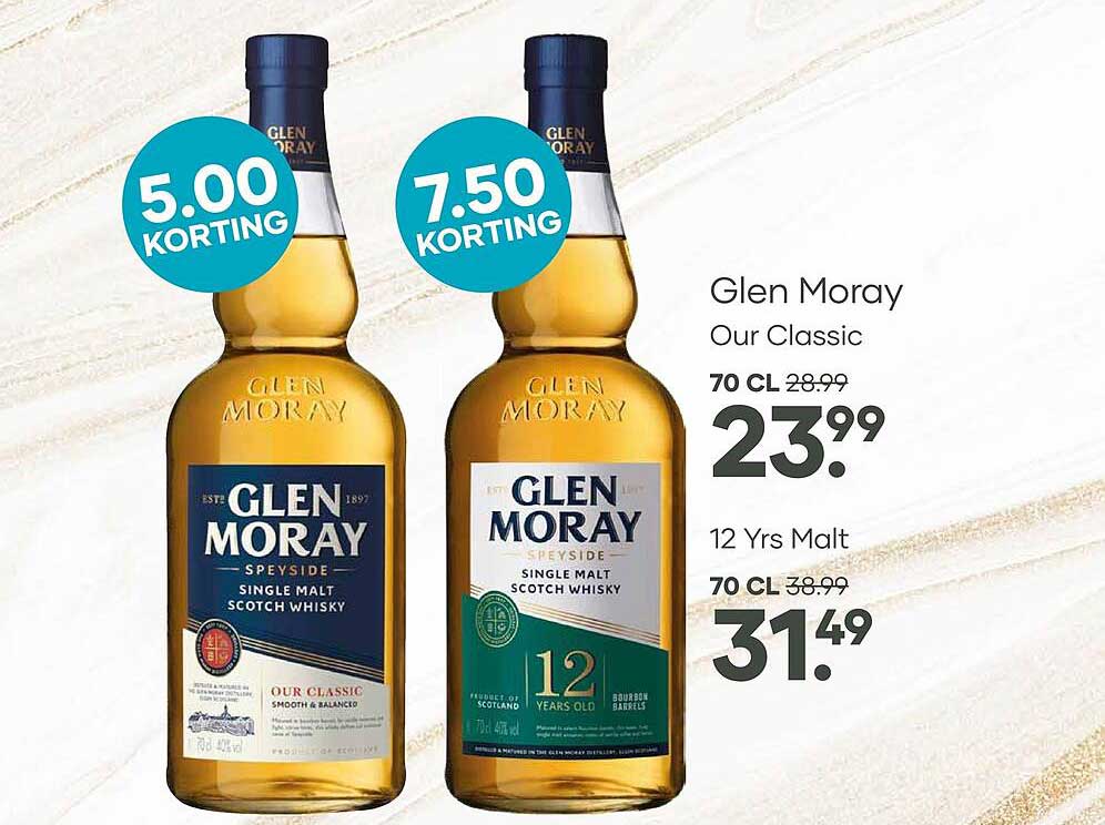 Glen Moray Our Classic 70 cl 2e fles €5,00 korting