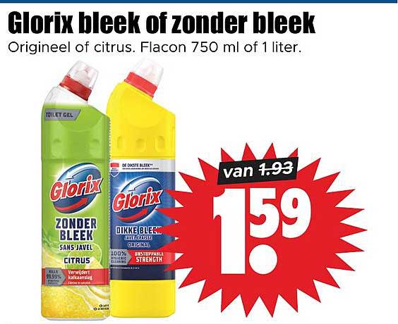 Glorix bleek of zonder bleek