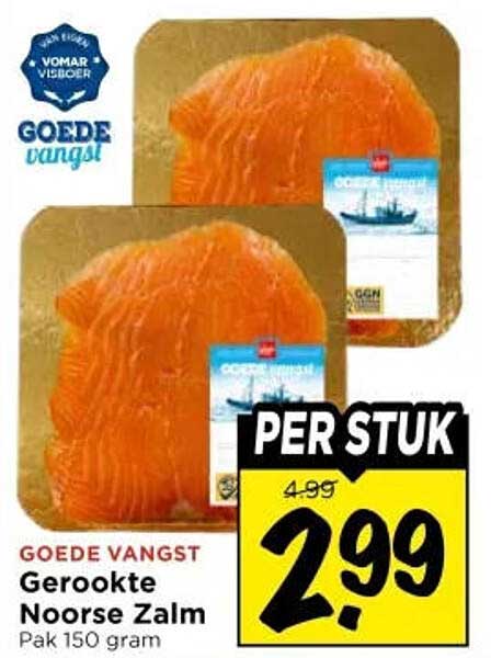 Goede Vangst Gerookte Noorse Zalm Pak 150 gram PER STUK