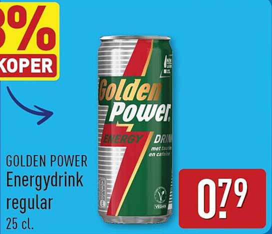 GOLDEN POWER Energydrink regular 25 cl.