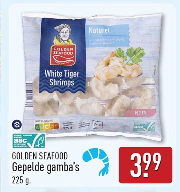 GOLDEN SEAFOOD Gepelde gamba’s 225 g.
